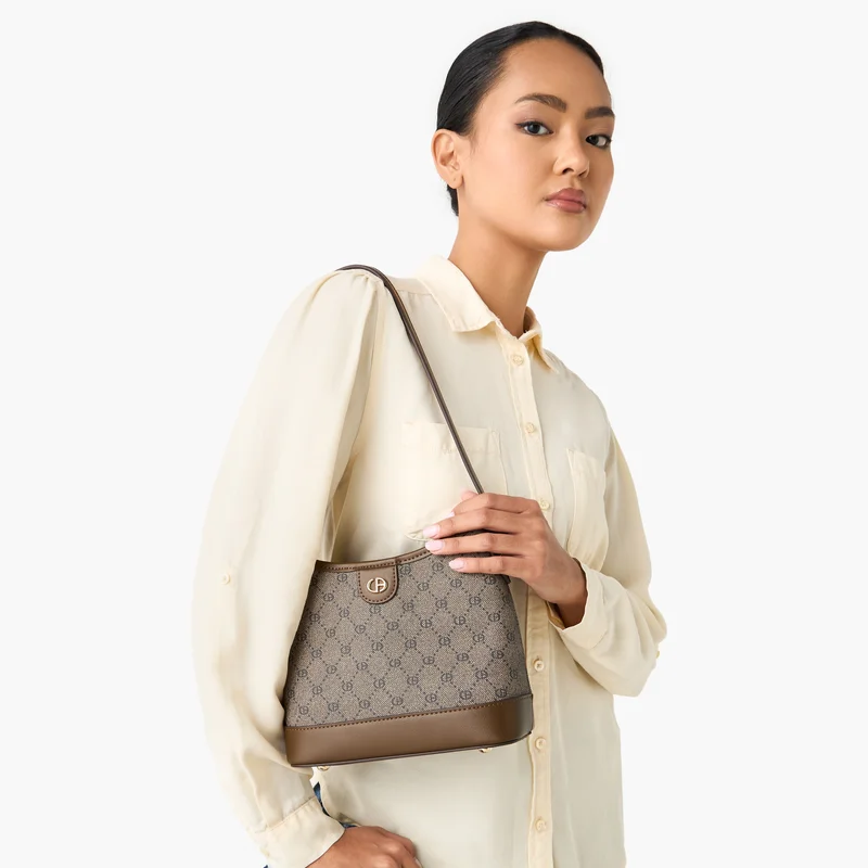 كريس بيلا Chrisbella Monogram Print Hobo Bag for Women